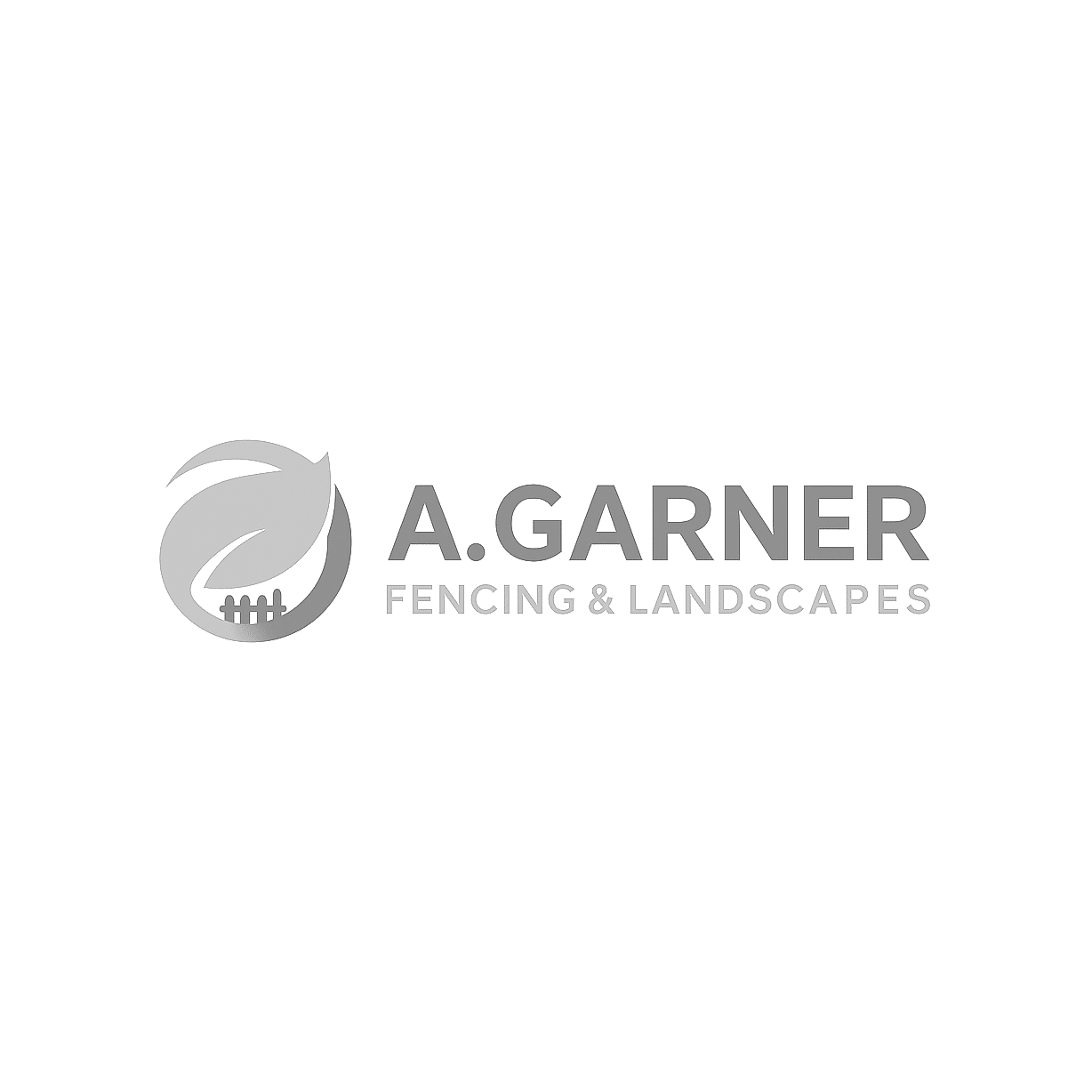 a.garner fencing & landscapes logo upscaled transparent light greyscale